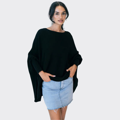 Oversized Jumper | Batwing | Boatneck | Oversized Pullover | Women's Knitwear-Grace Aura