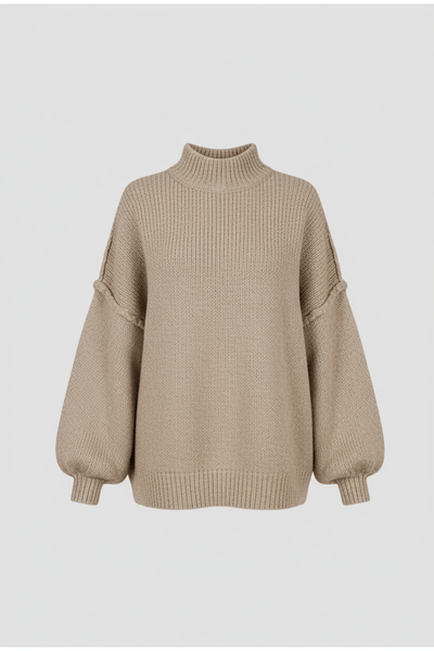 Oversized Jumper - Long - Chunky - Knitted Sweater - Women's Knitwear-Grace Aura