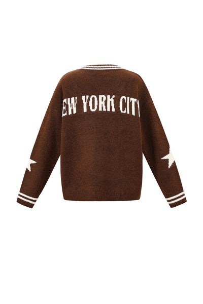 Oversized Jumper | NYC | V-Neck | Knitted Sweater | Women's Knitwear-Grace Aura