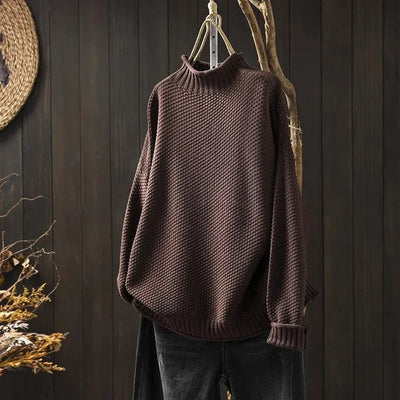 Oversized Jumper | Turtleneck | Pullover | Knitted Sweater | Women's Knitwear-Grace Aura