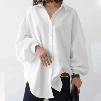 Oversized Shirt | Long Sleeve | Batwing Sleeve | Oversized Button-Up Shirt | Women's Blouse-Grace Aura