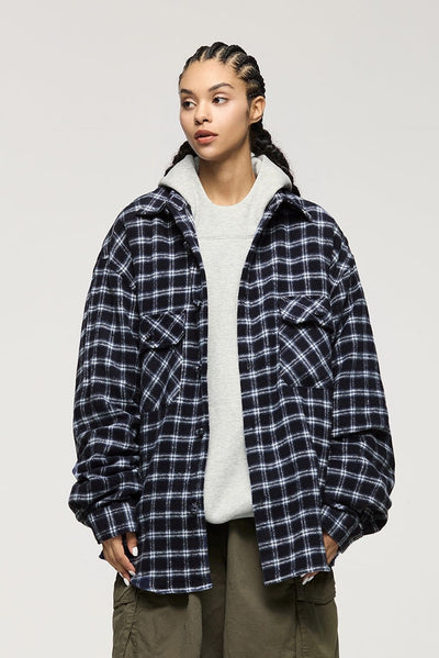Oversized Shirt - Plaid - Loose Fit - Button-Up Shirt - Overshirt-Grace Aura