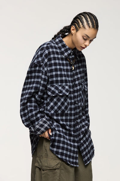 Oversized Shirt - Plaid - Loose Fit - Button-Up Shirt - Overshirt-Grace Aura