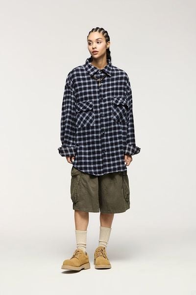 Oversized Shirt - Plaid - Loose Fit - Button-Up Shirt - Overshirt-Grace Aura