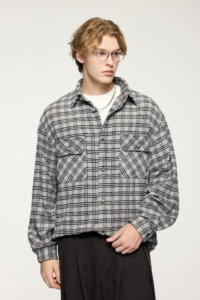 Oversized Shirt - Plaid - Loose Fit - Button-Up Shirt - Overshirt-Grace Aura