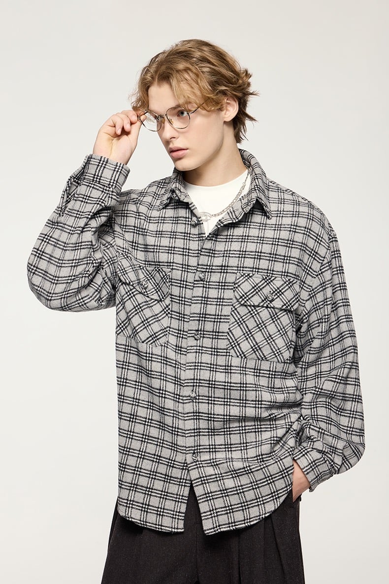 Oversized Shirt - Plaid - Loose Fit - Button-Up Shirt - Overshirt-Grace Aura