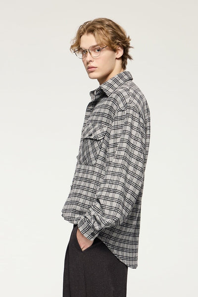 Oversized Shirt - Plaid - Loose Fit - Button-Up Shirt - Overshirt-Grace Aura