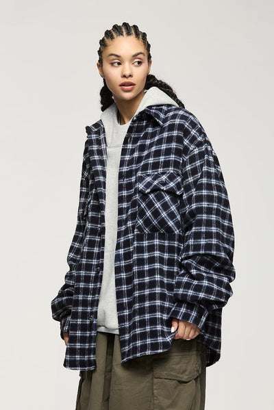 Oversized Shirt - Plaid - Loose Fit - Button-Up Shirt - Overshirt-Grace Aura