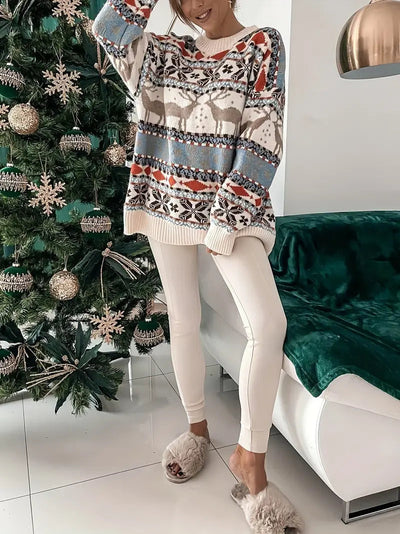 Oversized Sweater - Loose Fit - Knitted - Christmas Sweater - Women's Jumper-Grace Aura