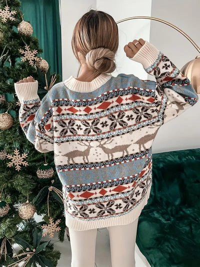 Oversized Sweater - Loose Fit - Knitted - Christmas Sweater - Women's Jumper-Grace Aura