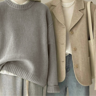 Oversized Sweater - Warm - Crew Neck - Knit Jumper - Women's Jumpers-Grace Aura