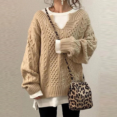 Oversized Sweater | Warm | Loose Fit | Knitted Jumper | Women's Knitwear-Grace Aura