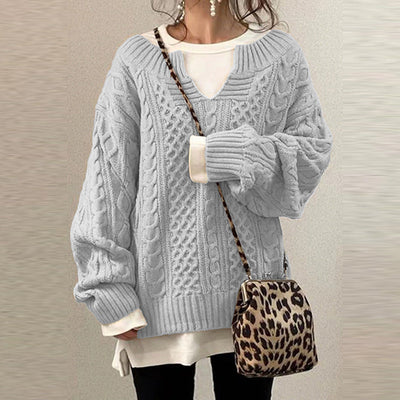 Oversized Sweater | Warm | Loose Fit | Knitted Jumper | Women's Knitwear-Grace Aura