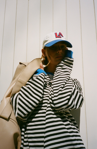 Oversized Sweatshirt | Loose Fit | Long Sleeve | Striped Pullover | Women's Clothing-Grace Aura