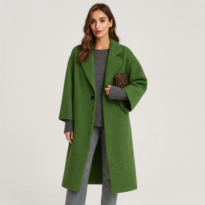 Oversized Wool Coat | Long | Relaxed Fit | Winter Trench Coat | Women's Winter Jacket-Grace Aura