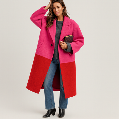 Oversized Wool Coat | Long | Relaxed Fit | Winter Trench Coat | Women's Winter Jacket-Grace Aura