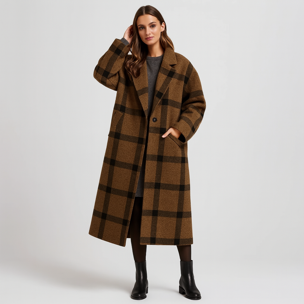 Oversized Wool Coat | Long | Relaxed Fit | Winter Trench Coat | Women's Winter Jacket-Grace Aura