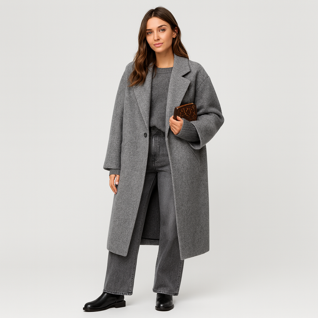 Oversized Wool Coat | Long | Relaxed Fit | Winter Trench Coat | Women's Winter Jacket-Grace Aura