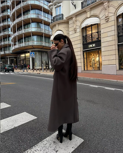 Oversized Wool Coat - Women's Double Breasted Long Wool Coat-Grace Aura