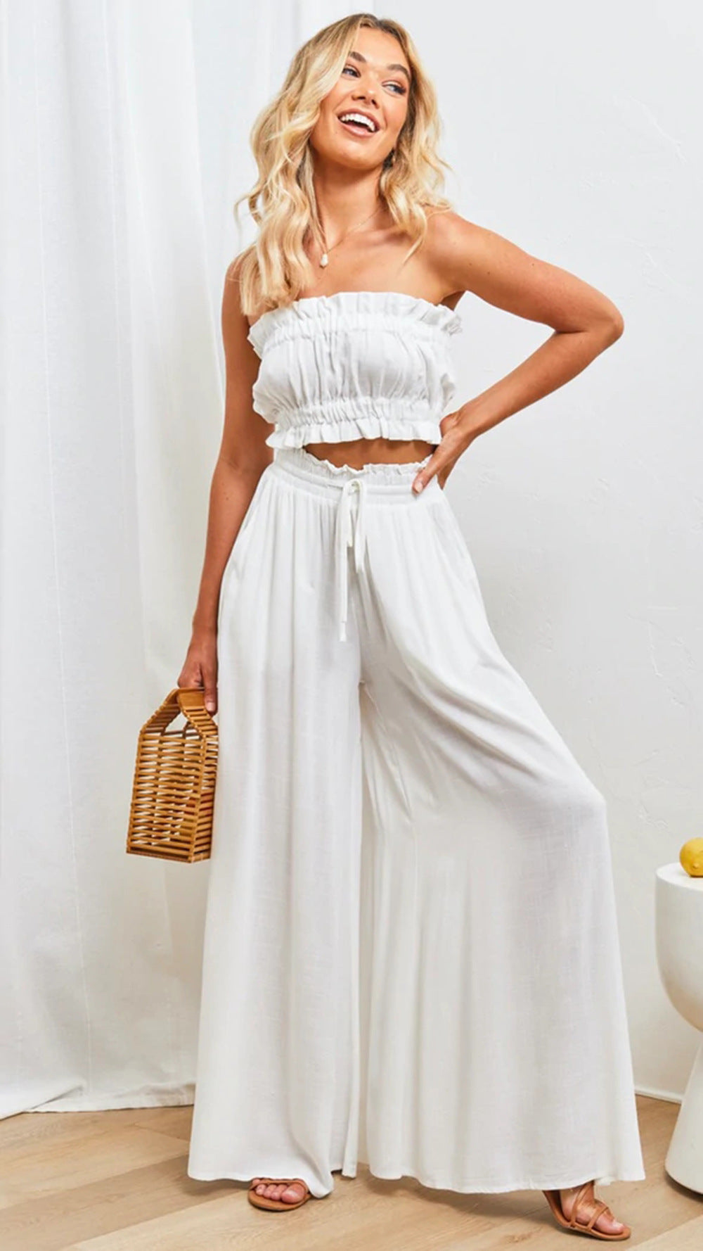 Palazzo Pants - Women's High Waisted Flowy Wide Leg Pants for Summer-Grace Aura
