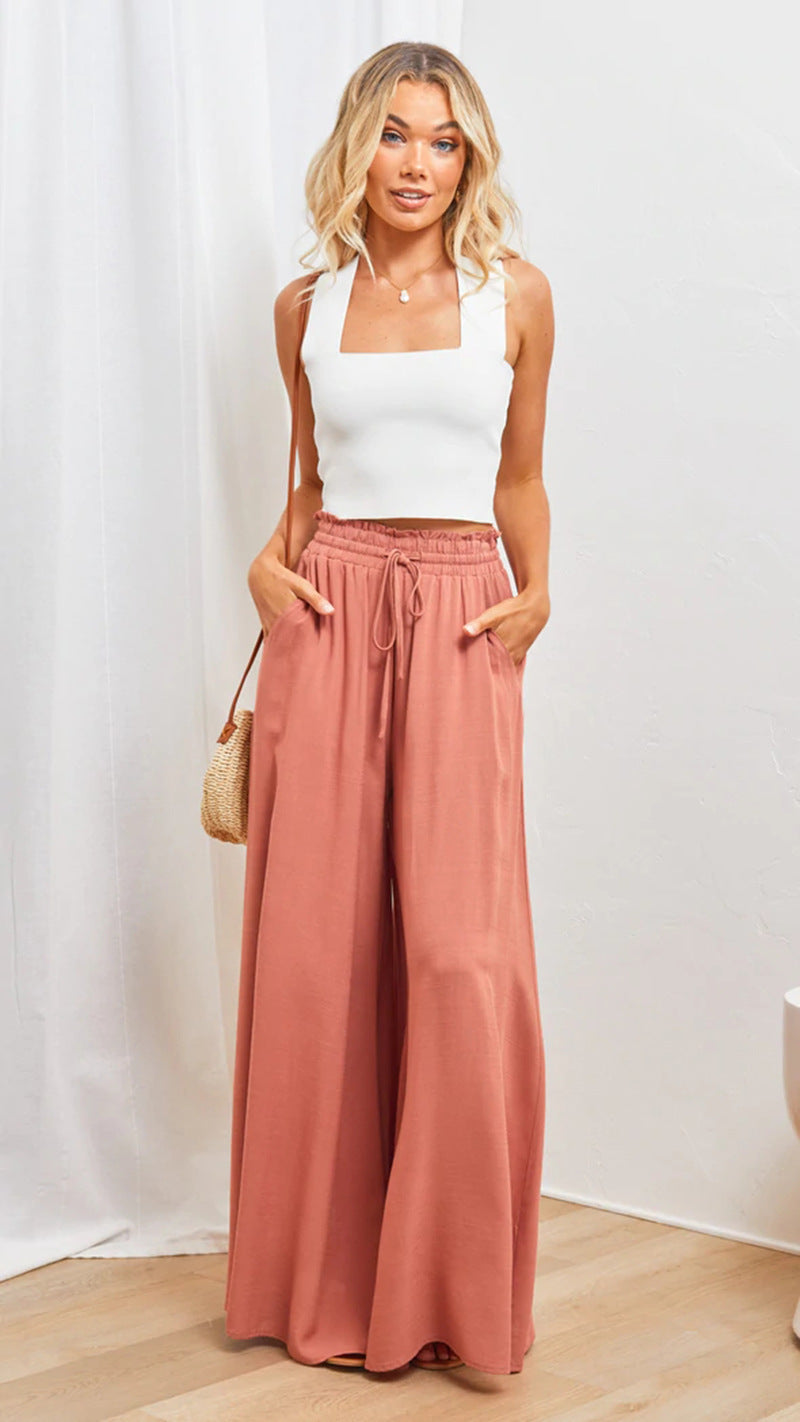Palazzo Pants - Women's High Waisted Flowy Wide Leg Pants for Summer-Grace Aura