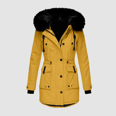 Parka Coat - Women's Warm Hooded Fur Lined Winter Jacket-Grace Aura