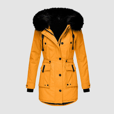 Parka Coat - Women's Warm Hooded Fur Lined Winter Jacket-Grace Aura