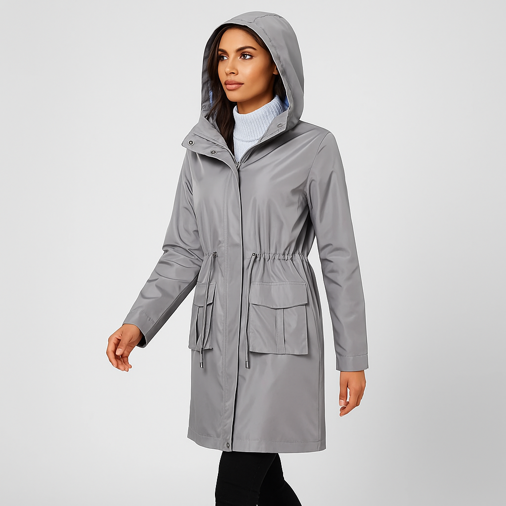 Parka Jacket | Hooded | Drawstring Waist | Waterproof Jacket | Women's Coats-Grace Aura