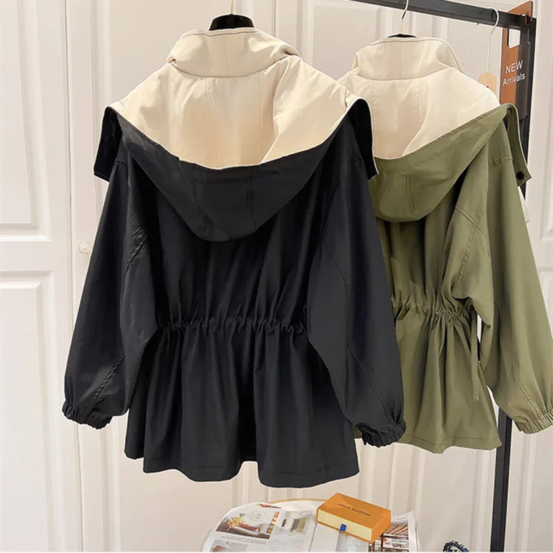Parka Jacket - Hooded - Oversized - Autumn Jacket - Women's Jacket-Grace Aura