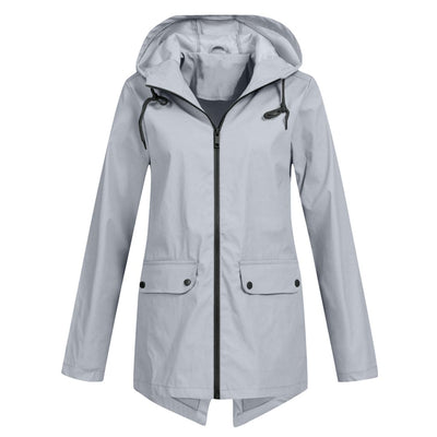 Parka Jacket - Women's Hooded Mid Length Windproof Jacket for Autumn-Grace Aura