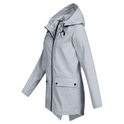 Parka Jacket - Women's Hooded Mid Length Windproof Jacket for Autumn-Grace Aura