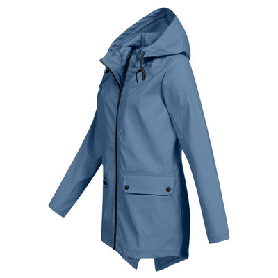 Parka Jacket - Women's Hooded Mid Length Windproof Jacket for Autumn-Grace Aura