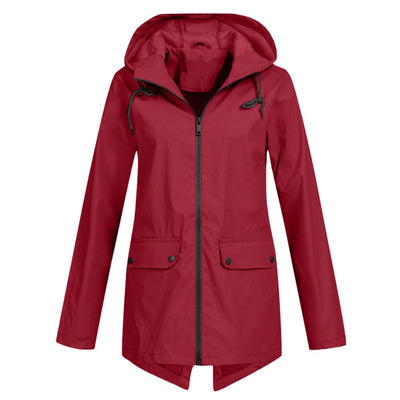 Parka Jacket - Women's Hooded Mid Length Windproof Jacket for Autumn-Grace Aura