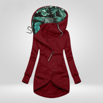Parka Jacket - Women's Mid Length Hooded Zip-Up Jacket for Autumn -Grace Aura