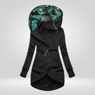 Parka Jacket - Women's Mid Length Hooded Zip-Up Jacket for Autumn -Grace Aura