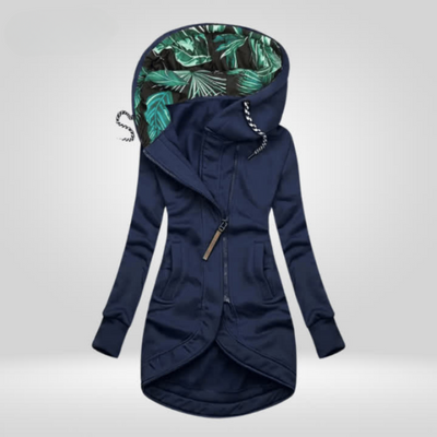 Parka Jacket - Women's Mid Length Hooded Zip-Up Jacket for Autumn -Grace Aura