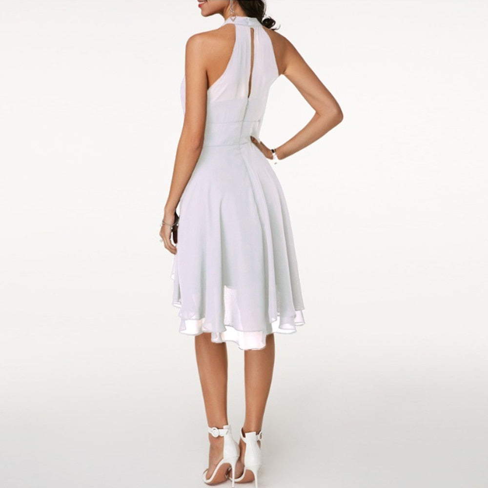 Party Dress | Halterneck | Sleeveless | Cocktail Dress | Elegant Dress-Grace Aura