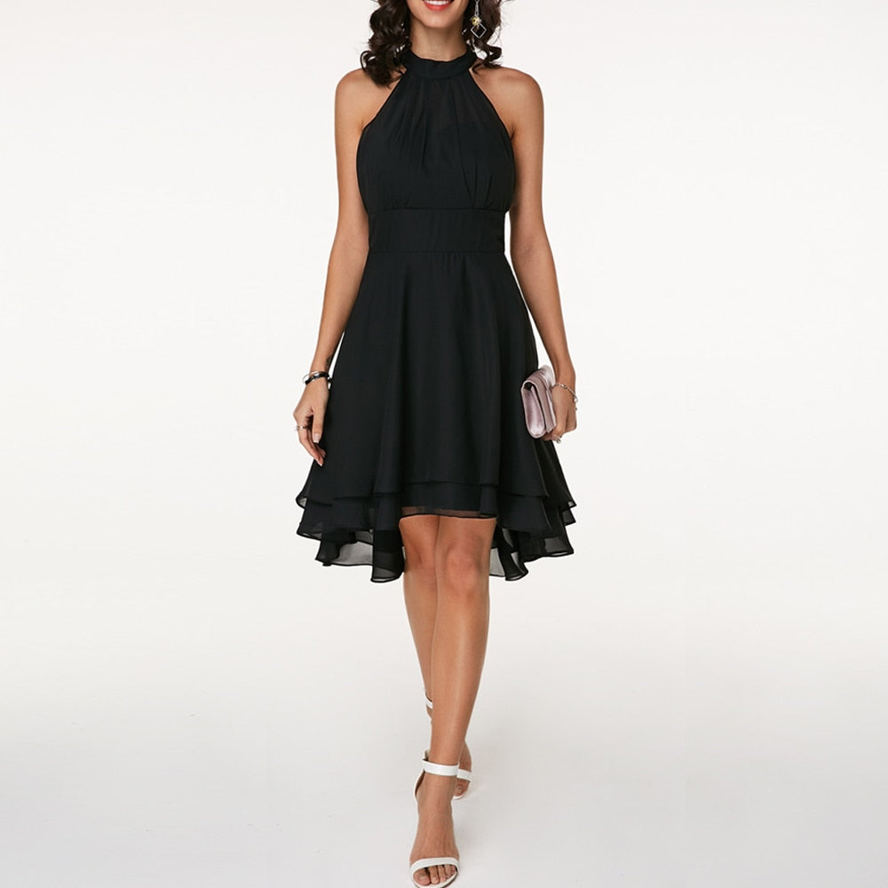 Party Dress | Halterneck | Sleeveless | Cocktail Dress | Elegant Dress-Grace Aura