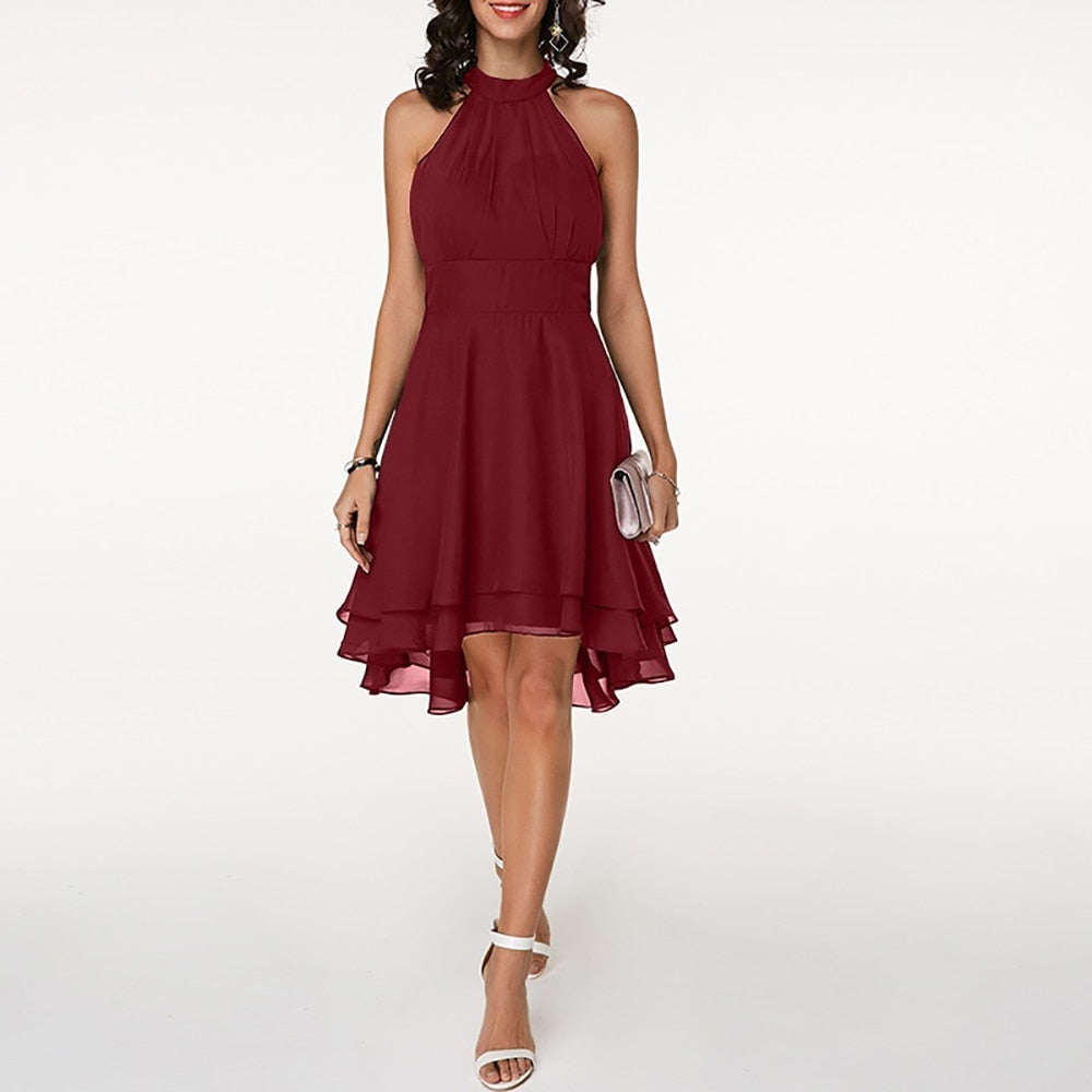 Party Dress | Halterneck | Sleeveless | Cocktail Dress | Elegant Dress-Grace Aura