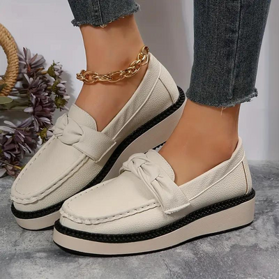 Platform Loafers, Round Toe, Comfortable, Slip On Shoes, Women's Shoes-Grace Aura