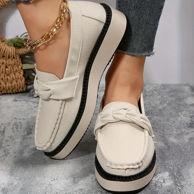 Platform Loafers, Round Toe, Comfortable, Slip On Shoes, Women's Shoes-Grace Aura