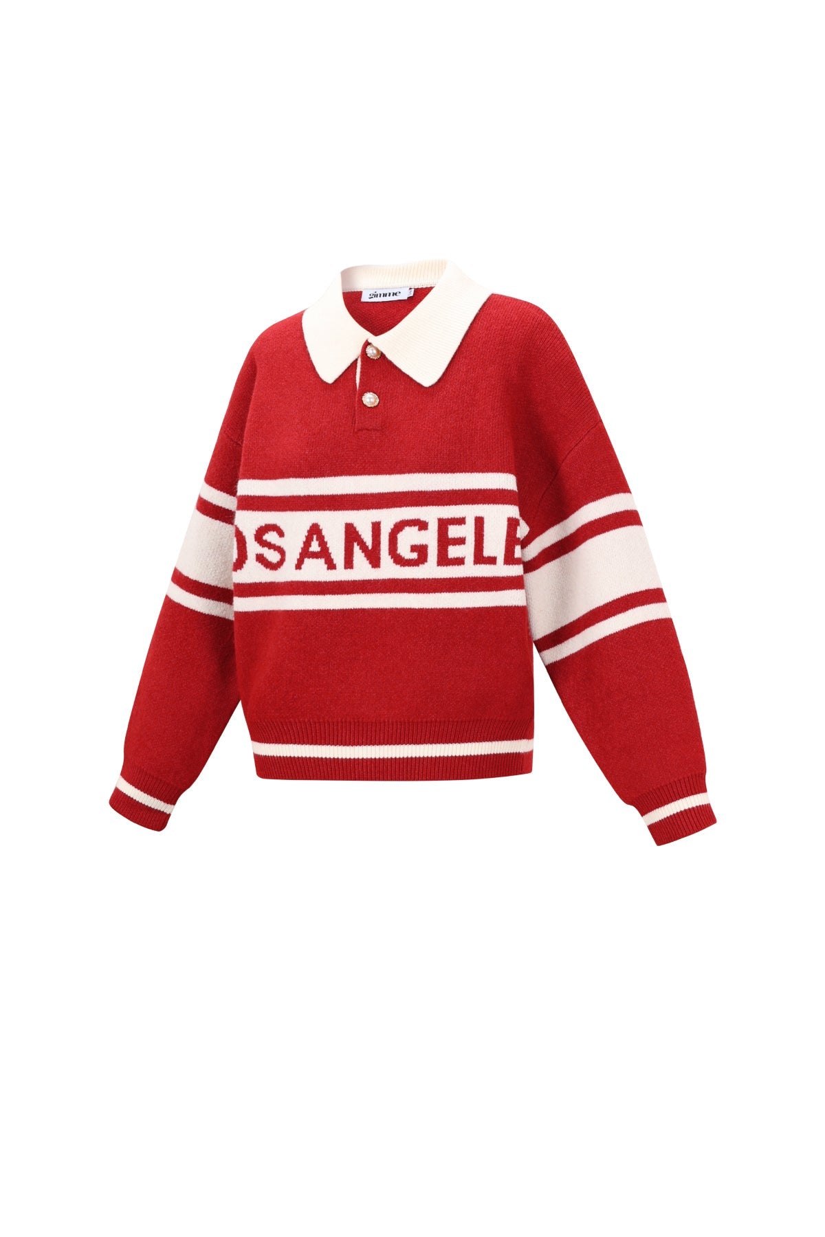 Polo Jumper - Los Angeles - Collared - Knitted Sweater - Women's Knitwear-Grace Aura