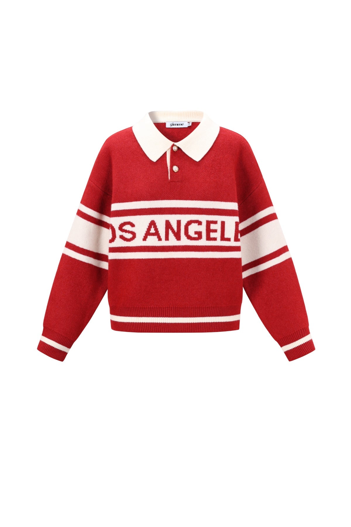 Polo Jumper - Los Angeles - Collared - Knitted Sweater - Women's Knitwear-Grace Aura