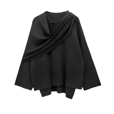 Poncho Coat - Woolen - Autumn - Poncho Cape - Ladies Overcoat-Grace Aura