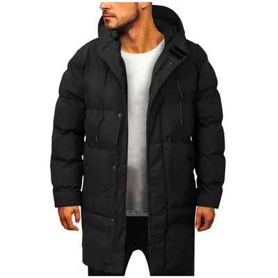 Puffer Jacket - Hooded - Mid Length - Down Jacket - Men's Winter Coat-Grace Aura