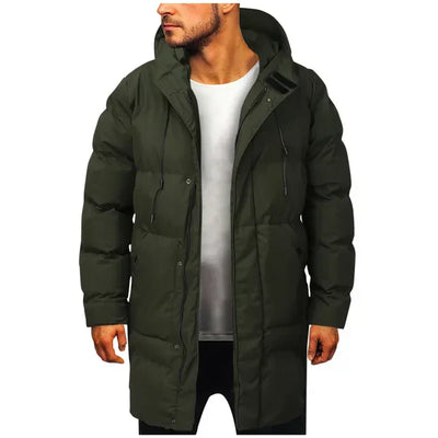 Puffer Jacket - Hooded - Mid Length - Down Jacket - Men's Winter Coat-Grace Aura