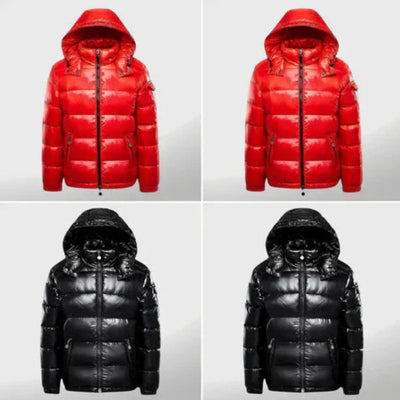 Puffer Jacket - Shiny - Hooded - Down Jacket - Women's Winter Jacket-Grace Aura