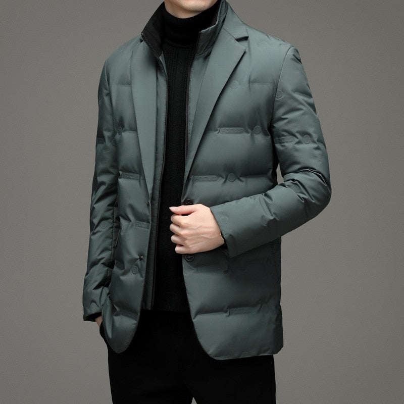 Puffer Jacket - Zip-Up - Slim Fit - Down Jacket - Male Winter Jackets-Grace Aura