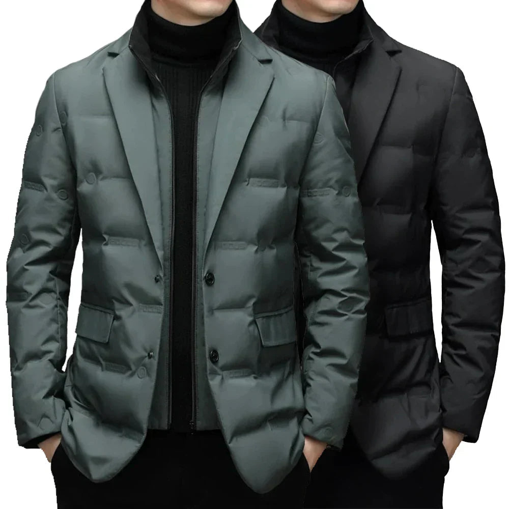 Puffer Jacket - Zip-Up - Slim Fit - Down Jacket - Male Winter Jackets-Grace Aura