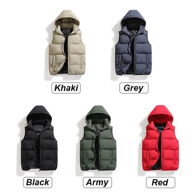 Puffer Vest | Hooded | Sleeveless | Bodywarmer | Men's Winter Gilet-Grace Aura